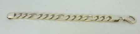 A 1970`S GREEK SILVER COLOURED METAL BRACELET of heavy hammered curb design, stamped ""Sterling""