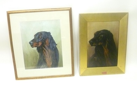 B** DE WINTER A study of a black and tan dog, Oil on Canvas, signed and dated 1949, 42cm x 27.5cm,