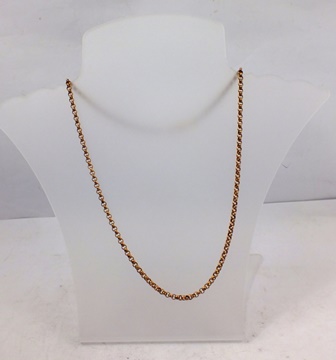 A VICTORIAN GOLD BELCHER PATTERN CHAIN, with later dog clip clasp, 60 cm long, 25g