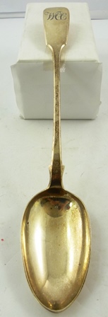 WILLIAM ELEY AN EARLY VICTORIAN SILVER FIDDLE PATTERN BASTING SPOON London 1838, 136g