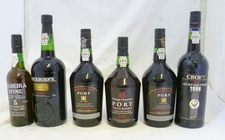 A SELECTION OF PORTS; Croft LBV 1986, bottled 1992, 1 bottle Finest Reserve, 2 bottles Vintage