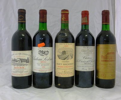 CHATEAU HAUT SOCIONDO 1990 x 1 CHATEAU HAUT-LESTAGE 1986 Listrac-Medoc x 1 CHATEAU DES GRANGES D`Or