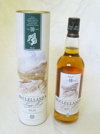MCCLELLAND`S 10yr Single Malt Islay Scotch Whisky, 40% vol., 1 x 70cl bottle in tube
