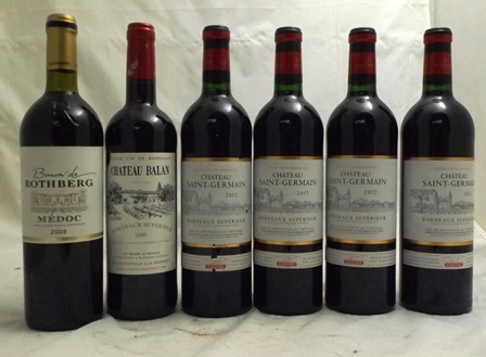 BARON DE ROTHSBERG 2009 Medoc, 1 bottle CHATEAU BALAN 2009 Bordeaux Superieur, 1 bottle CHATEAU