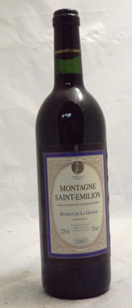 RESERVE DE LA GRANGE 2003, Montagne St. Emilion, 6 bottles