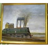 STAN JASKOLKOWSKI
A West Country 4-6-2 Locomotive ""Bude"" in B.R. green livery passing at The