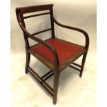 JAS SHOOLBRED & COMPANY - LONDON
A LATE 19TH CENTURY MAHOGANY FRAMED ARMCHAIR in the style of E.