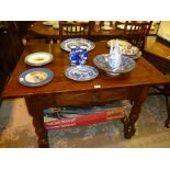 A 17TH CENTURY CONTINENTAL LOW COUNTRIES ELM CENTRE TABLE having later alterations, the square top