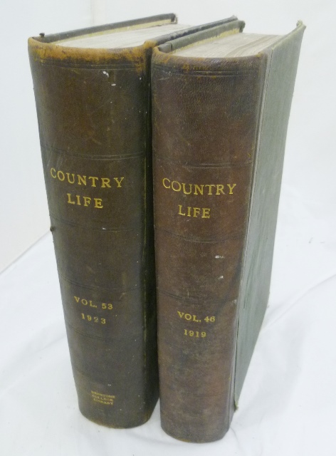 COUNTRY LIFE, vol 46, 1919, and vol 53, 1923, leather bound