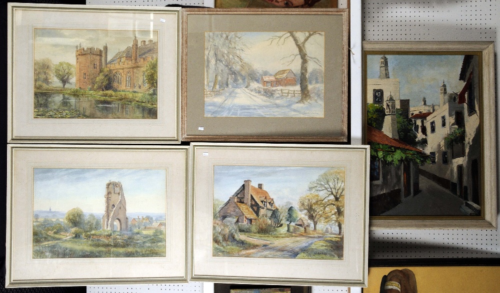 JOHN G. WHEELER. A set of four framed, signed, watercolours on paper, topographical landscape