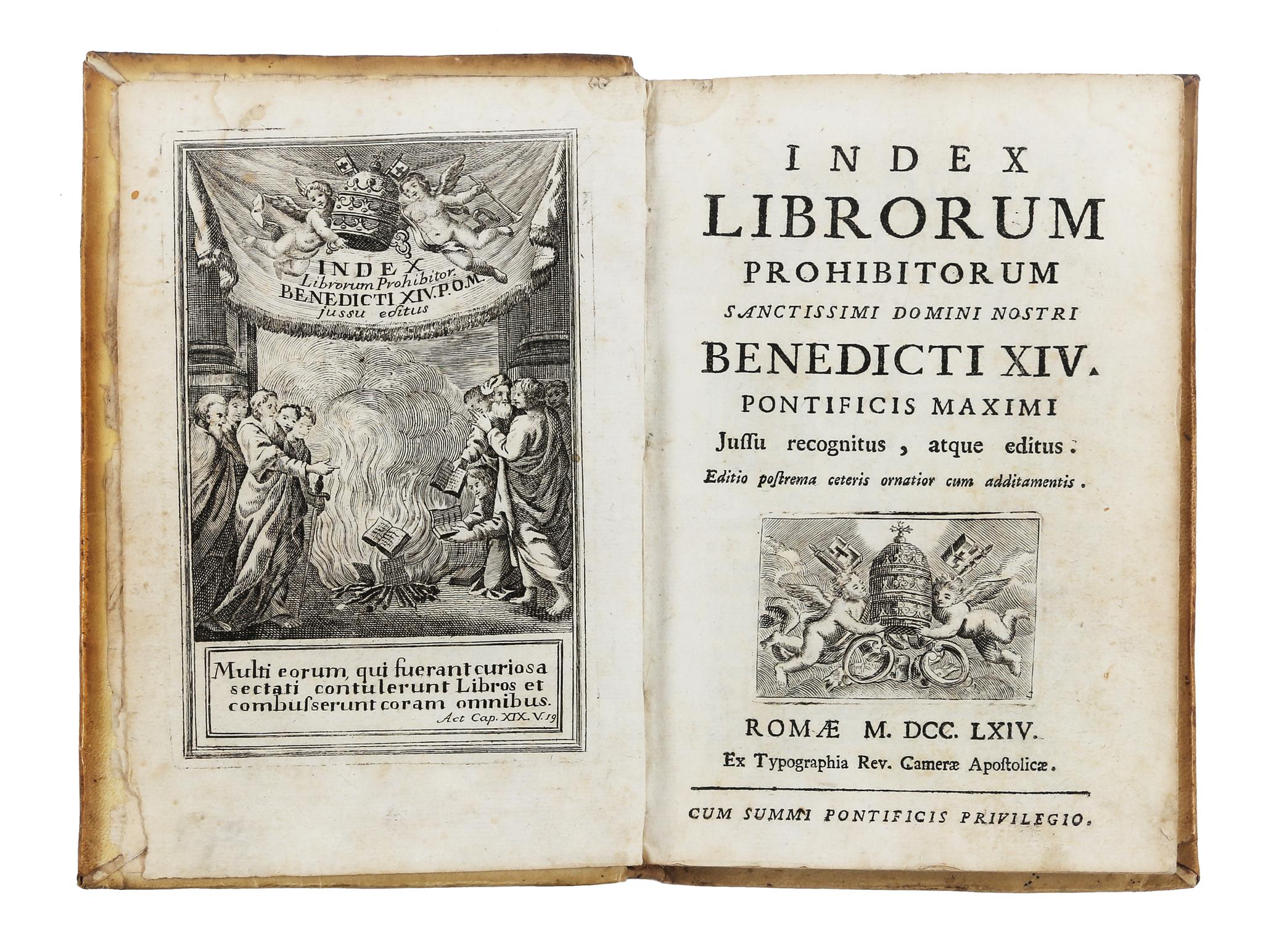 . Index librorum prohibitorum sanctissimi domini nostri Benedicti XIV. pontificis maximi jussu