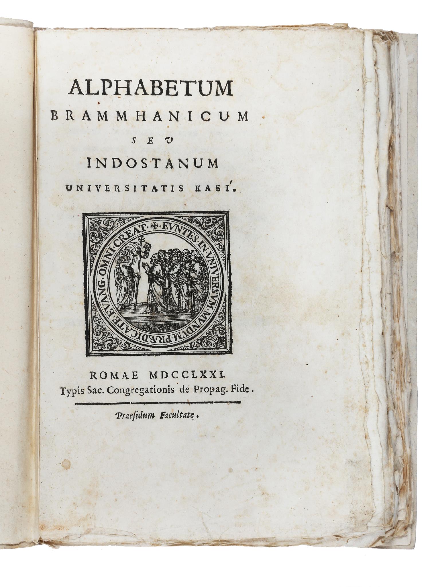 . Alphabetum Brammhanicum seu Indostanum universitatis Kasi . Romae: typis Sac. Congregationis de