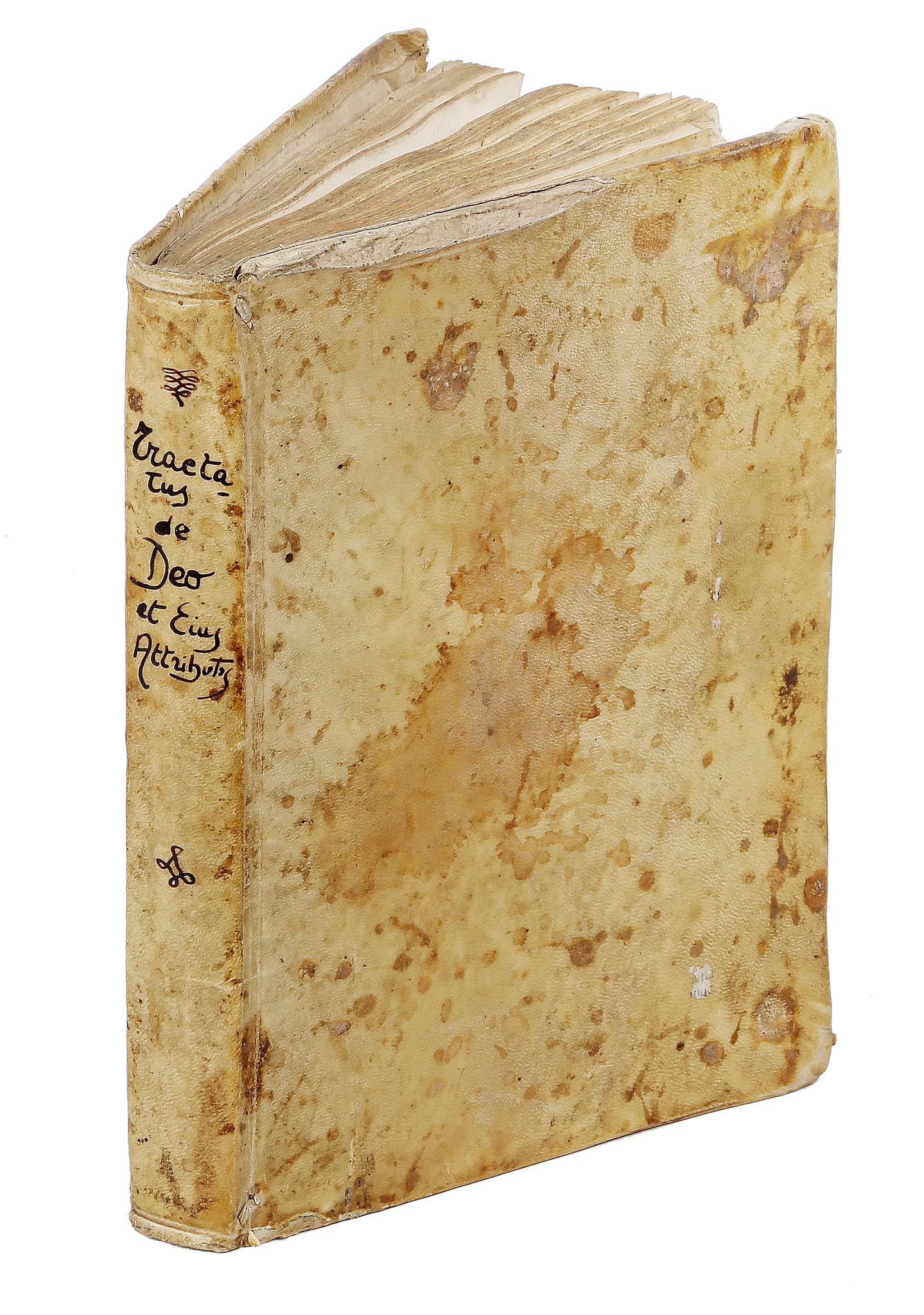 . Tractatus de Deo et eius Attributis. Italia, 1700 ca.. Manoscritto cartaceo in-4° (mm 200x144).