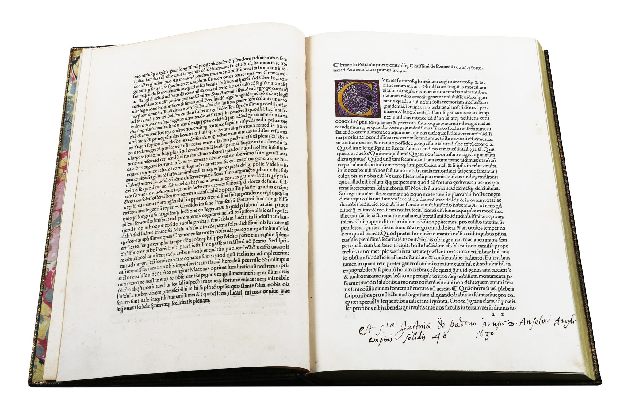 Petrarca Francesco. De remediis utriusque fortunae (ed. Nicolaus Lucarus). Cremona: Bernardinus de