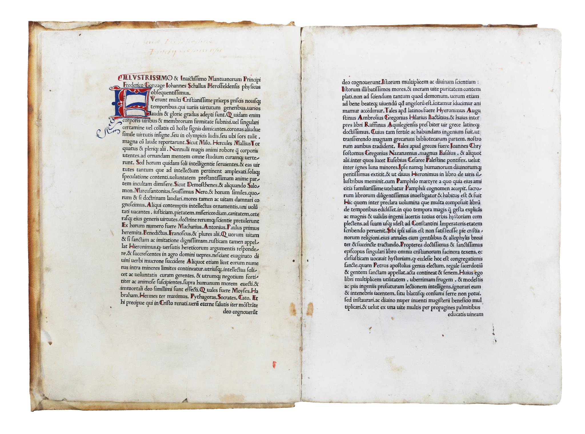 Eusebius Caesariensis. Historia ecclesiastica (trad. Rufinus Aquileiensis). Mantova: Johannes