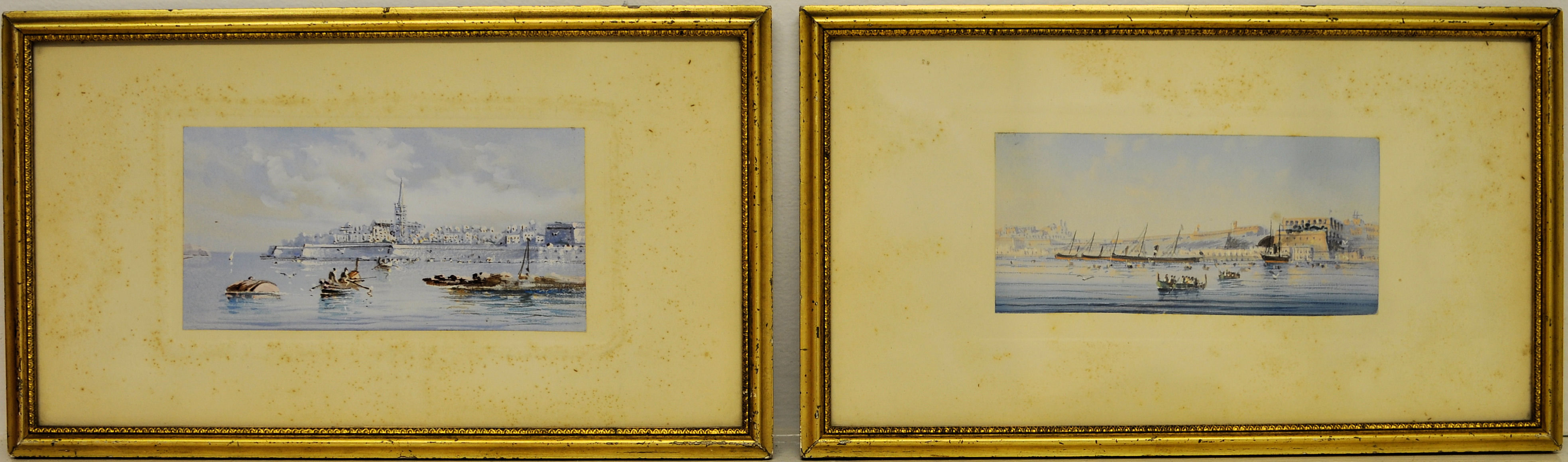 A pair of small unsigned Gouache Studies of Venetian canal scenes. Each 3"" (7cms) x 6"" (15cms)