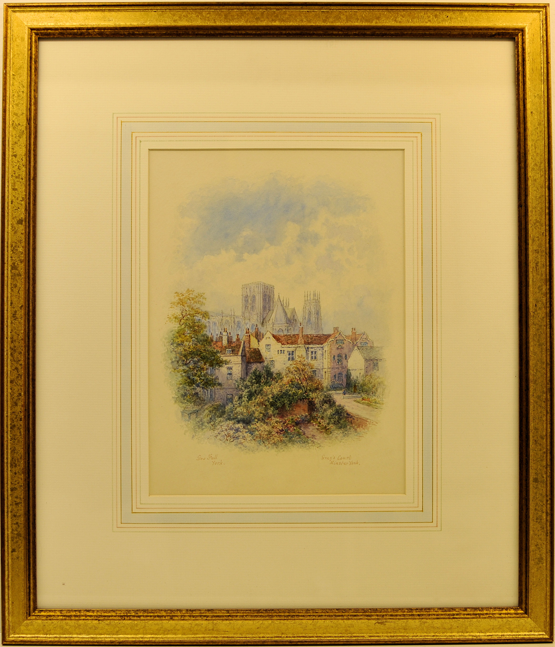 GEORGE FALL (1848-1925); `Gray`s Court Minster, York` Watercolour, signed and inscribed. 11 1/2"" (