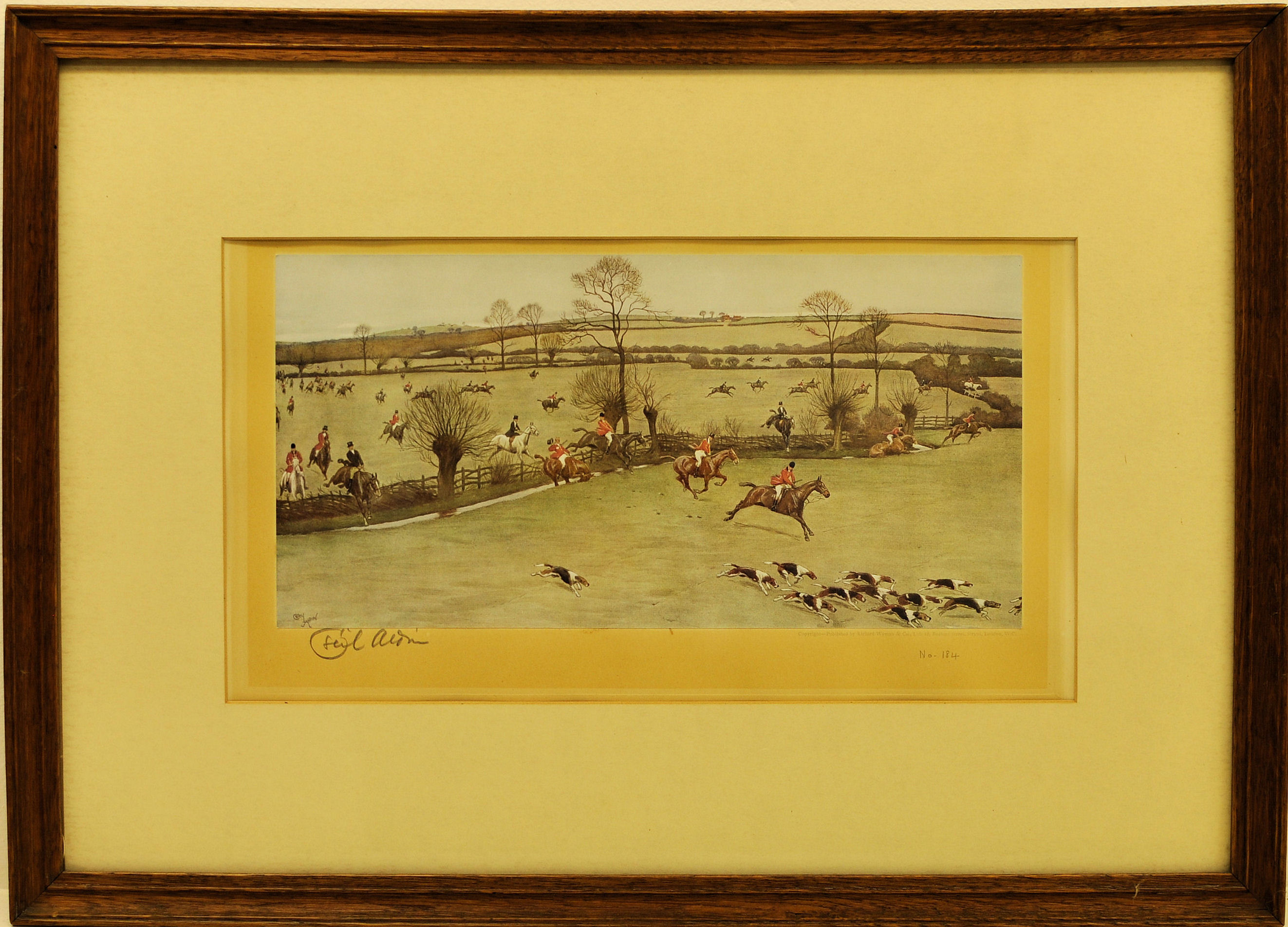 CECIL ALDIN; a pair of artist signed coloured Prints of the Warwickshire Hunt ""Away from