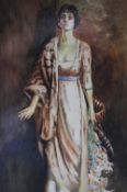 William Barnes 1916-1990 Watercolour Signed "An elegant woman in evening dress" 22.5 cm x 15 cm