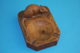 A Robert "Mouseman" Thompson of Kilburn oak ashtray. 10 cm long