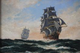 John Bentham Dinsdale (1927-2008) Oil on canvas Signed "The Clipper Ship Kaisow" 24 cm x 34 cm