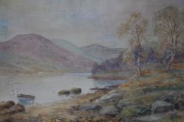 William Scott Myles Pair Watercolours Signed "Scottish loch scenes" 25 cm x 35 cm