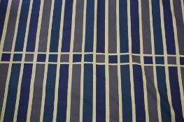 A roll of Hull Traders fabric `Venetian Stripe`, a Time Present fabric and a roll of Edinburgh