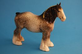 A Beswick Shire Mare in rocking horse grey, printed mark, number 818.