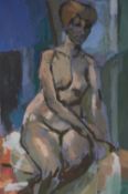 Mid 20th century British School Gouache "Nude study" 35 cm x 50 cm