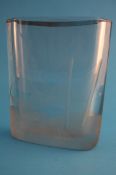 A large 1950`s engraved glass vase by Stromberg of Sweden, engraved with fishing boats ashore with