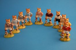 A full set of Beswick Sporting Cats, produced in 1987 only as a limited edition for retail via