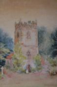 Henry Carter Watercolour Signed "View of village church" 35 cm x 25 cm