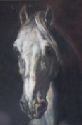 Walter Lishman (1900-1986) Pastel "Head of a horse" (Bears label to verso) 38 cm x 31 cm