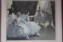 Colour print Laura Knight "Ballerinas" signed in pencil 46 cm x 54 cm