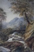 William James Muller (1812-1845) Watercolour Signed "Rural mountainous landscape" 25 cm x 18.5 cm