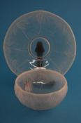 A Czechoslovakian "Barolac" opalescent glass bowl and plate, Inwald Glassworks for Douglas Jenkins