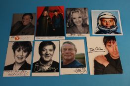 Collection of signed postcards and larger, Kimberley Walsh (2), Joanna Lumley, Stephen Fry, Glenda