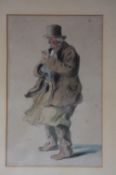 H P Parker Watercolour "Portrait of an old man smoking his pipe" Enscribed verso "For Jack and Nancy