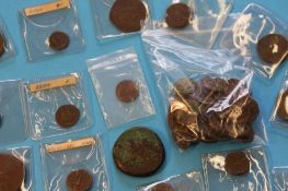 A large quantity of Roman, Greek and Medieval bronze coins.