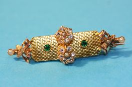 An Italian gold brooch, stamped 12ct.