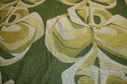 Three rolls of Edinburgh Weavers `Kabani` pattern fabric, three colourway, 18m, 5m.