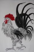 *Duteul French School Signed "Cockerel" 27 cm x 20 cm