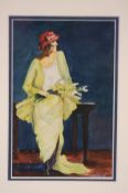 William Barnes 1916-1990 Watercolour Signed and dated (19)20"An elegant Edwardian lady"20 cm x 13