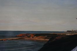 Derwent Wise 1933-2003 Oil on board Signed Date 1981"Cullercoats"Bears label verso exhibited at