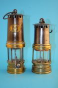A Patterson miner`s lamp, Gateshead on Tyne Type A1; and a small miner`s lamp (2).