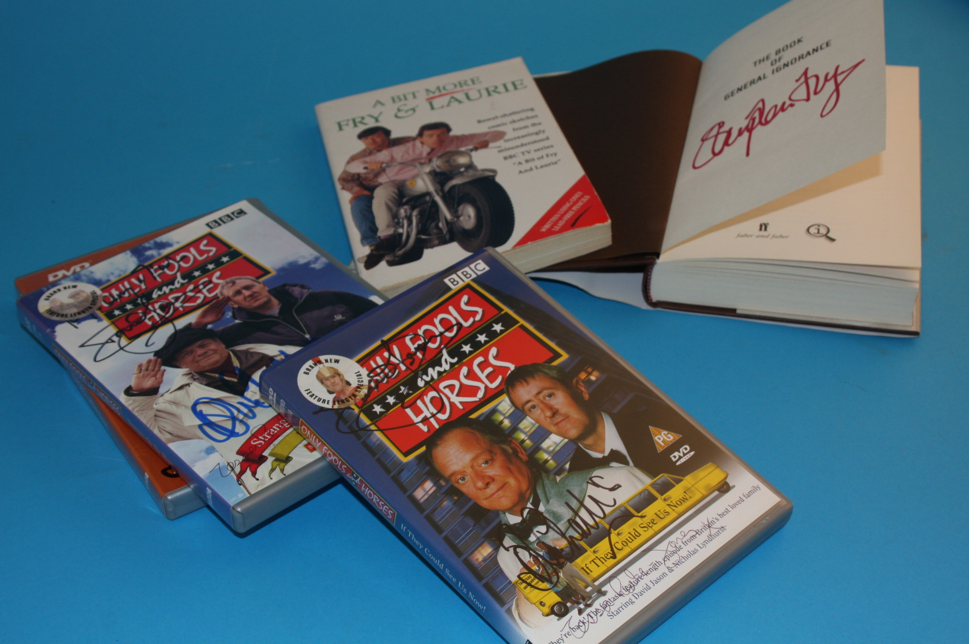 A collection of signed books and videos and DVDs including Roy Chubby Brown (5); Only Fools and - Image 2 of 3