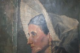 Louis Johnson Jones 1856 - 1922 Pair  Oil on canvas Signed Portraits 32 cm x 26 cm