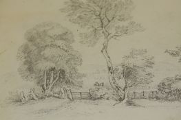 Samuel Prout (1783 - 1852) Pencil A leather bound sketch book containing sixty pencil landscape