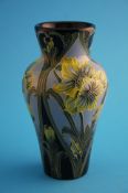 A modern Moorcroft "Glengoyne" pattern vase on a dark and pale  blue ground, printed marks.21 cm