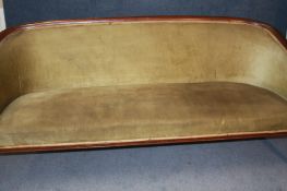 A late 19th century mahogany settee supported on square tapering legs.